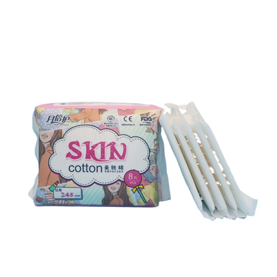 Pad sanitari in cotone organico ultra sottile e lungo con ali